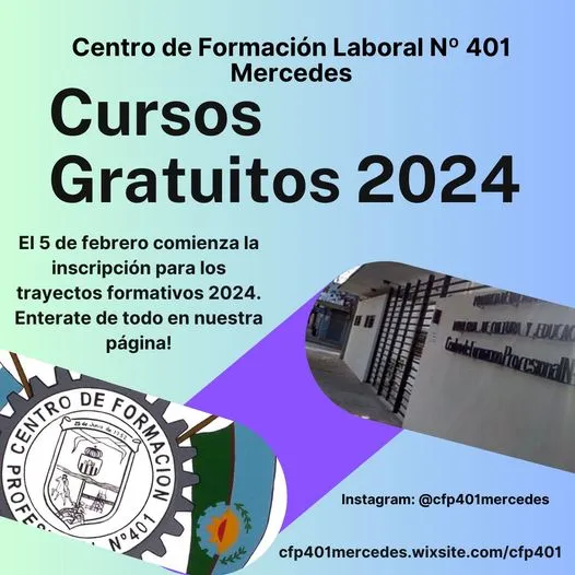 El 5 de febrero empieza la inscripción para los cursos en El Centro de Formación Laboral N° 401