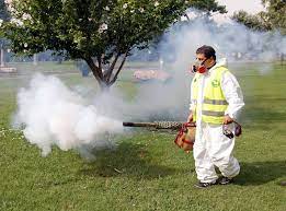 Trabajos de fumigación en la ciudad