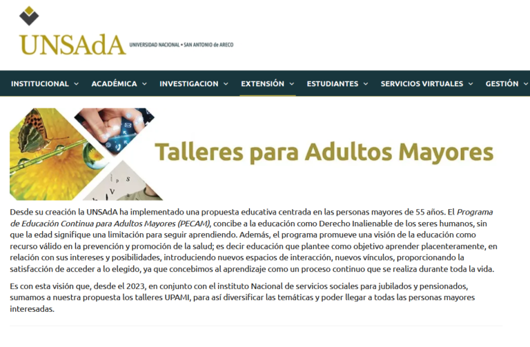 Siguen abiertas las inscripciones para los cursos de adultos mayores de UPAMI