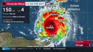 Huracán Beryl alcanza categoría 5 y remanentes de Chris provocan lluvia en 20 estados