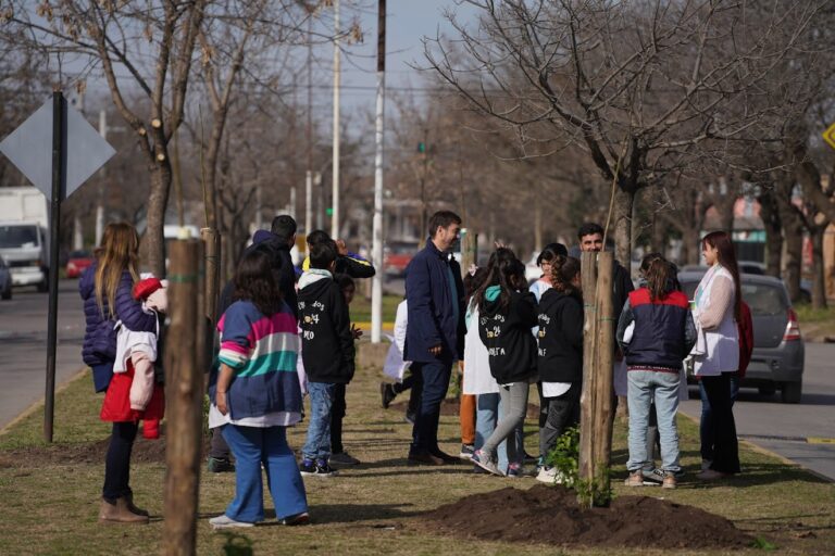 En el día del árbol realizan plantaciones con escuelas en bulevares