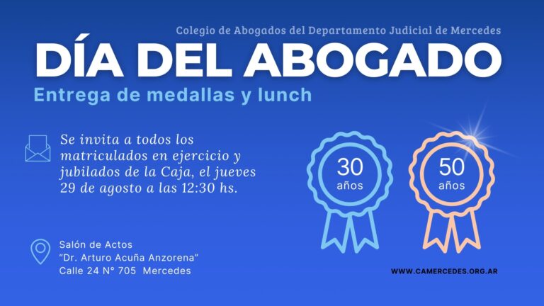 Acto por el Día del Abogado. Entrega de medallas y lunch