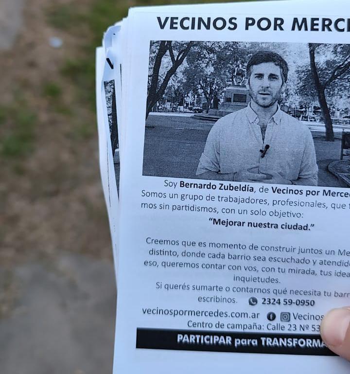 Zubeldía saluda a los vecinos en la previa de su día y reafirma su compromiso con Mercedes
