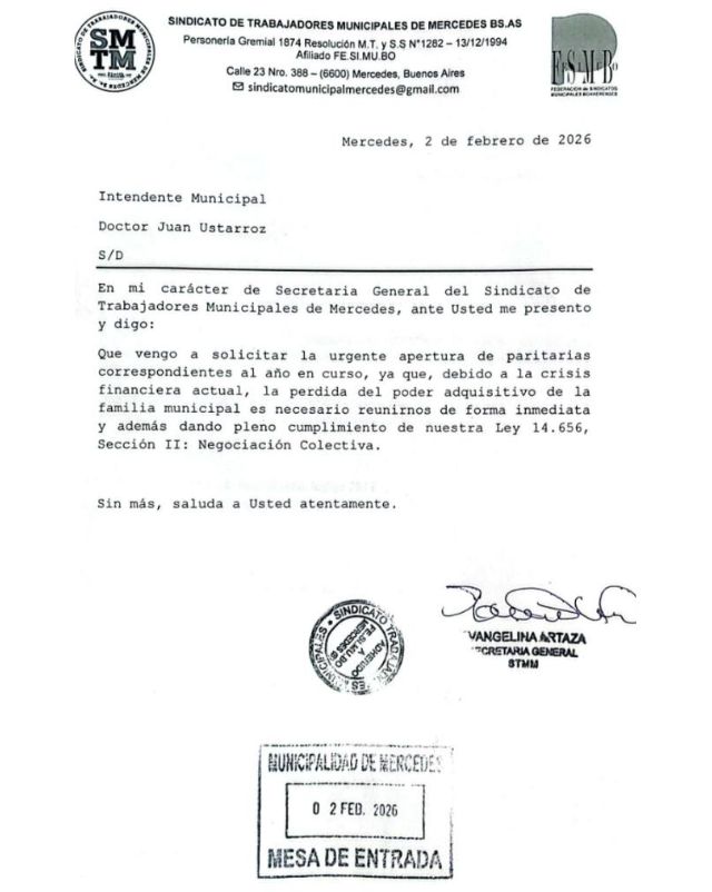Municipales de Mercedes exigen la apertura inmediata de paritarias